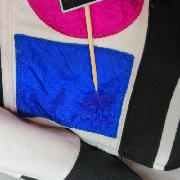 Women's C.A. Sport Totally 80's Colorblock and Shapes Cardigan Sweater M… - Picture 7 of 16